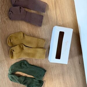 Infant 0-6 mo Rylee & Cru Sock Set - Brown, Gold, Green